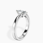 18kt White Gold Jannel Tapering Solitaire Lab Diamond Ring standing product image one