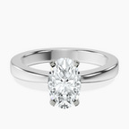 Platinum Jannel Tapering Solitaire Lab Diamond Ring front image