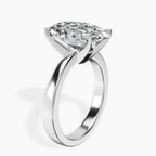 18kt White Gold Jannel Tapering Solitaire Lab Diamond Ring standing product image one