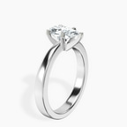18kt White Gold Jannel Tapering Solitaire Lab Diamond Ring standing product image one