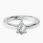 18kt White Gold Jannel Tapering Solitaire Lab Diamond Ring front image