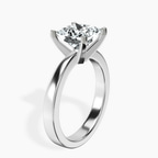 18kt White Gold Jannel Tapering Solitaire Lab Diamond Ring standing product image one