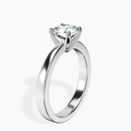 18kt White Gold Jannel Tapering Solitaire Lab Diamond Ring standing product image one