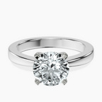 18ct White Gold Jannel Tapering Solitaire Lab Diamond Ring front image