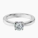 10kt White Gold Jannel Tapering Solitaire Lab Diamond Ring front image