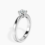 10kt White Gold Jannel Tapering Solitaire Lab Diamond Ring standing product image one