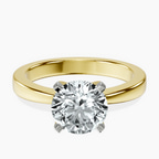 18ct Yellow Gold Jannel Tapering Solitaire Lab Diamond Ring front image