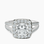 Platinum Rosalind Split Shank Halo Lab Diamond Ring front image