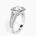 Platinum Rosalind Split Shank Halo Lab Diamond Ring standing product image one