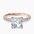 18kt Rose Gold Venetia Half Eternity Lab Diamond Ring front image