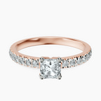 18kt Rose Gold Venetia Half Eternity Lab Diamond Ring front image