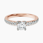 18kt Rose Gold Venetia Half Eternity Lab Diamond Ring front image
