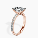 18kt Rose Gold Venetia Half Eternity Lab Diamond Ring standing product image one