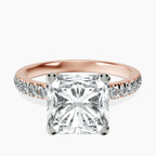 18kt Rose Gold Venetia Half Eternity Lab Diamond Ring front image