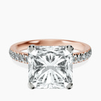 18kt Rose Gold Venetia Half Eternity Lab Diamond Ring front image