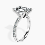 5.45 ct. emerald Venetia Half Eternity Ring in 9Ct white gold standing product image one