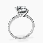 5.45 ct. emerald Venetia Half Eternity Ring in 9Ct white gold side right image one