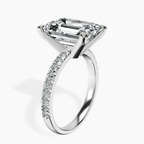 10.57 ct. emerald Venetia Half Eternity Ring in 14Ct white gold standing product image one