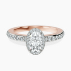 18kt Rose Gold Lumina Halo Lab Diamond Eternity Ring front image