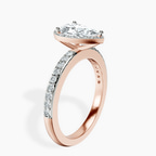 1.35 ct. pear Lumina Halo Ring in 14kt rose gold standing product image one