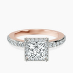 18kt Rose Gold Lumina Halo Lab Diamond Eternity Ring front image