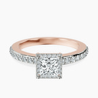 18kt Rose Gold Lumina Halo Lab Diamond Eternity Ring front image