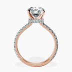 10kt Rose Gold Myra Secret Halo Lab Diamond Ring side right image one