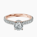 18kt Rose Gold Myra Secret Halo Lab Diamond Ring front image