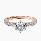 10kt Rose Gold Zoey Six Prong Eternity Lab Diamond Ring front image