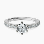 Platinum Zoey Six Prong Eternity Lab Diamond Ring front image