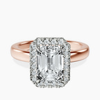 18ct Rose Gold Anna Hidden Accents Halo Lab Diamond Ring front image