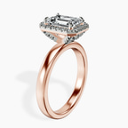 18ct Rose Gold Anna Hidden Accents Halo Lab Diamond Ring standing product image one