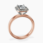 18ct Rose Gold Anna Hidden Accents Halo Lab Diamond Ring side right image one
