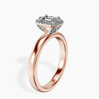 18kt Rose Gold Anna Hidden Accents Halo Lab Diamond Ring standing product image one
