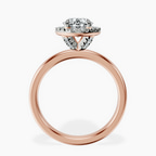 14ct Rose Gold Anna Hidden Accents Halo Lab Diamond Ring side right image one
