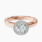 14kt Rose Gold Anna Hidden Accents Halo Lab Diamond Ring front image