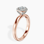 14kt Rose Gold Anna Hidden Accents Halo Lab Diamond Ring standing product image one