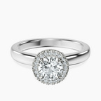 18kt White Gold Anna Hidden Accents Halo Lab Diamond Ring front image