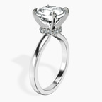 Platinum Mystic Secret Halo Lab Diamond Ring standing product image one