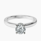 Platinum Mystic Secret Halo Lab Diamond Ring front image