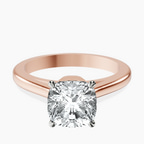 14kt Rose Gold Siran Secret Halo Lab Diamond Ring front image