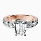18ct Rose Gold Adele Side Stone Lab Diamond Ring front image