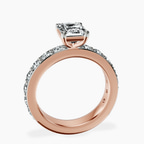 18ct Rose Gold Adele Side Stone Lab Diamond Ring side right image one