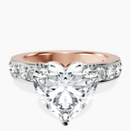 10kt Rose Gold Adele Side Stone Lab Diamond Ring front image