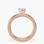 14kt Rose Gold Adele Side Stone Lab Diamond Ring side right image one