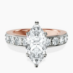 18ct Rose Gold Adele Side Stone Lab Diamond Ring front image
