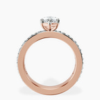 18ct Rose Gold Adele Side Stone Lab Diamond Ring side right image one