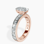 9ct Rose Gold Adele Side Stone Lab Diamond Ring standing product image one