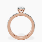 9ct Rose Gold Adele Side Stone Lab Diamond Ring side right image one