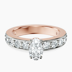 14kt Rose Gold Adele Side Stone Lab Diamond Ring front image
